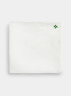 Small embroidery linen pocket square
