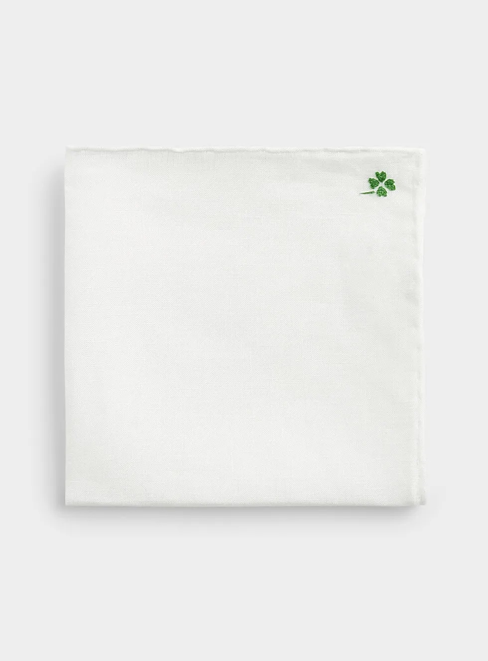 Small embroidery linen pocket square