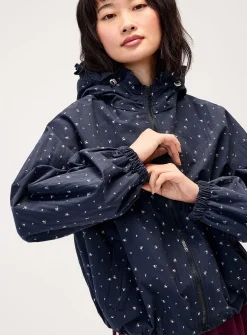 Small flowers hooded jacket