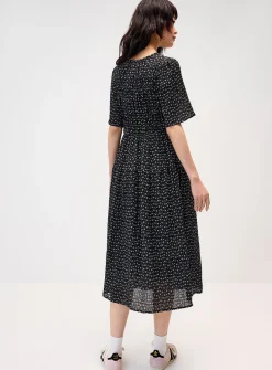 Small flowers smocked maxi dress