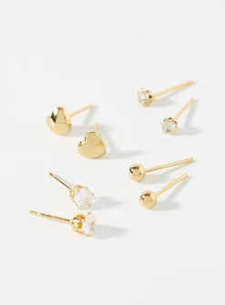 Small golden heart earrings