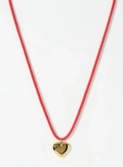 Small heart cord necklace