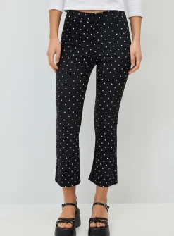 Small polka dots flared capri pant