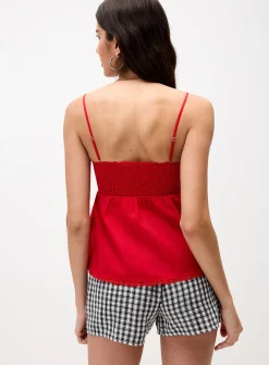 Smocked babydoll cami