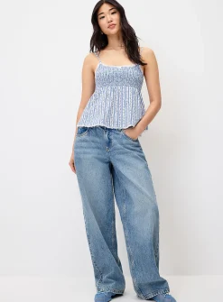 Smocked babydoll cami