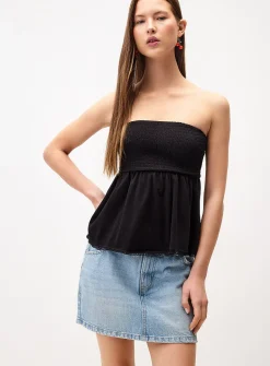 Smocked babydoll tube top