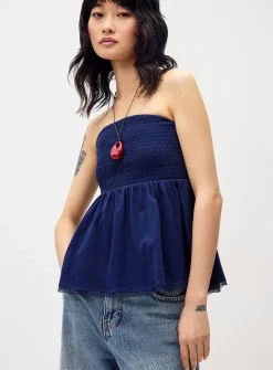 Smocked babydoll tube top
