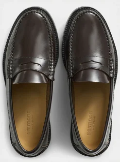 Smooth leather penny loafers