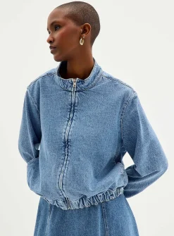 Soft denim zipped jacket