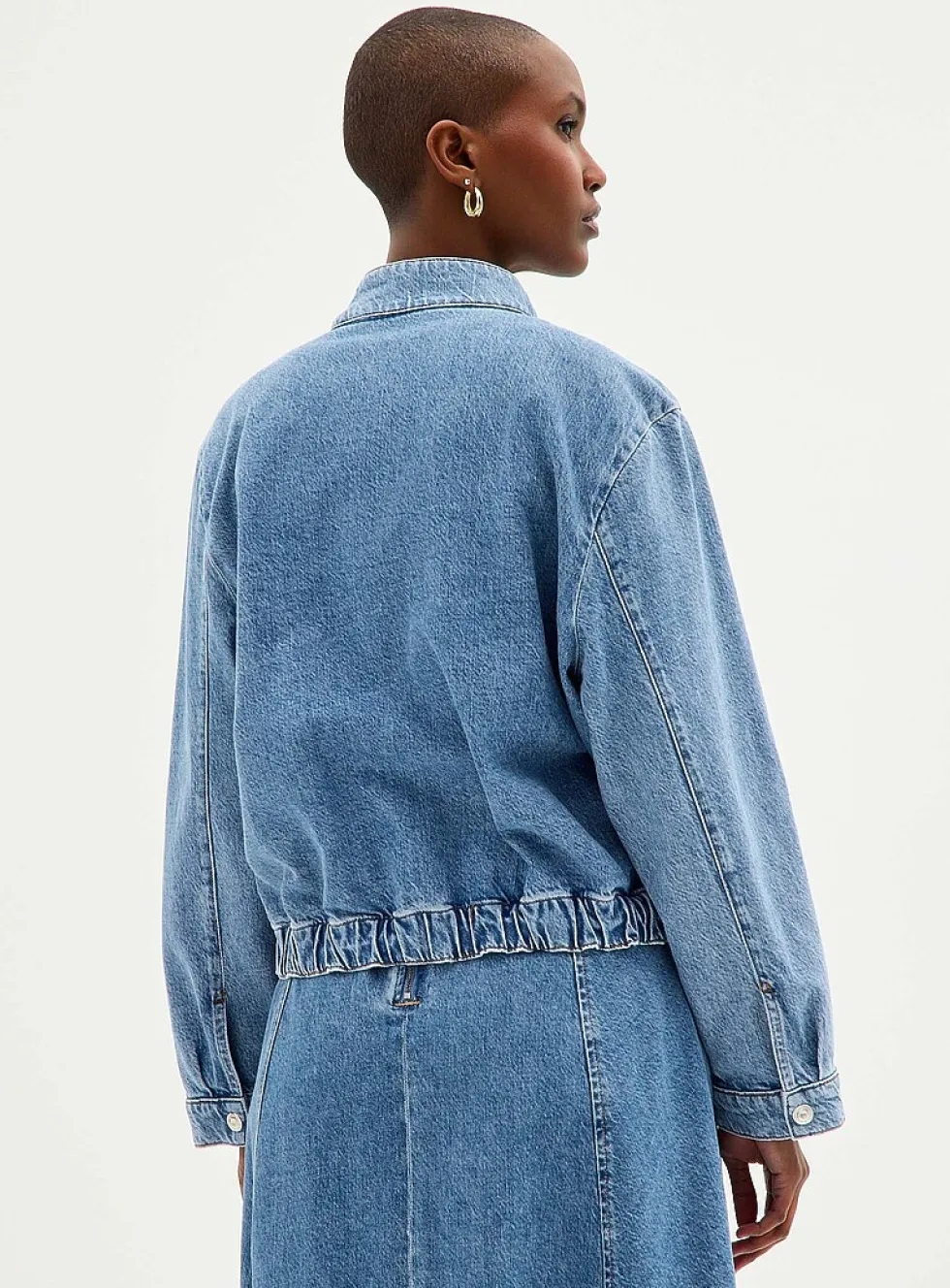 Soft denim zipped jacket