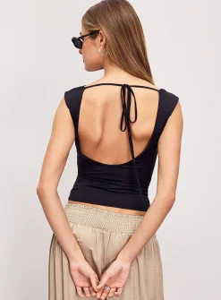 Soft microfibre draped neck cami