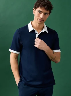 Soft ribbed jersey golf polo