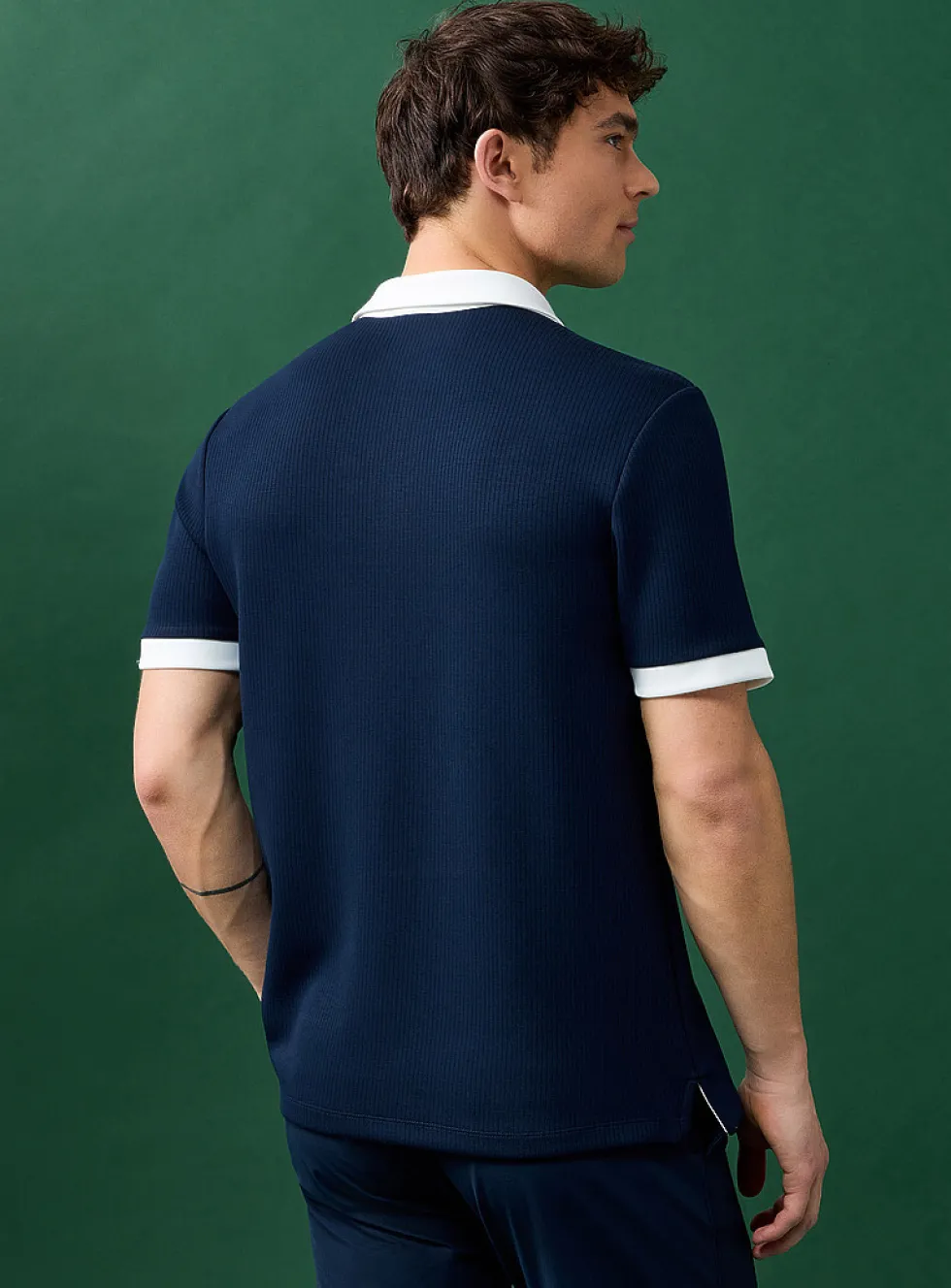Soft ribbed jersey golf polo