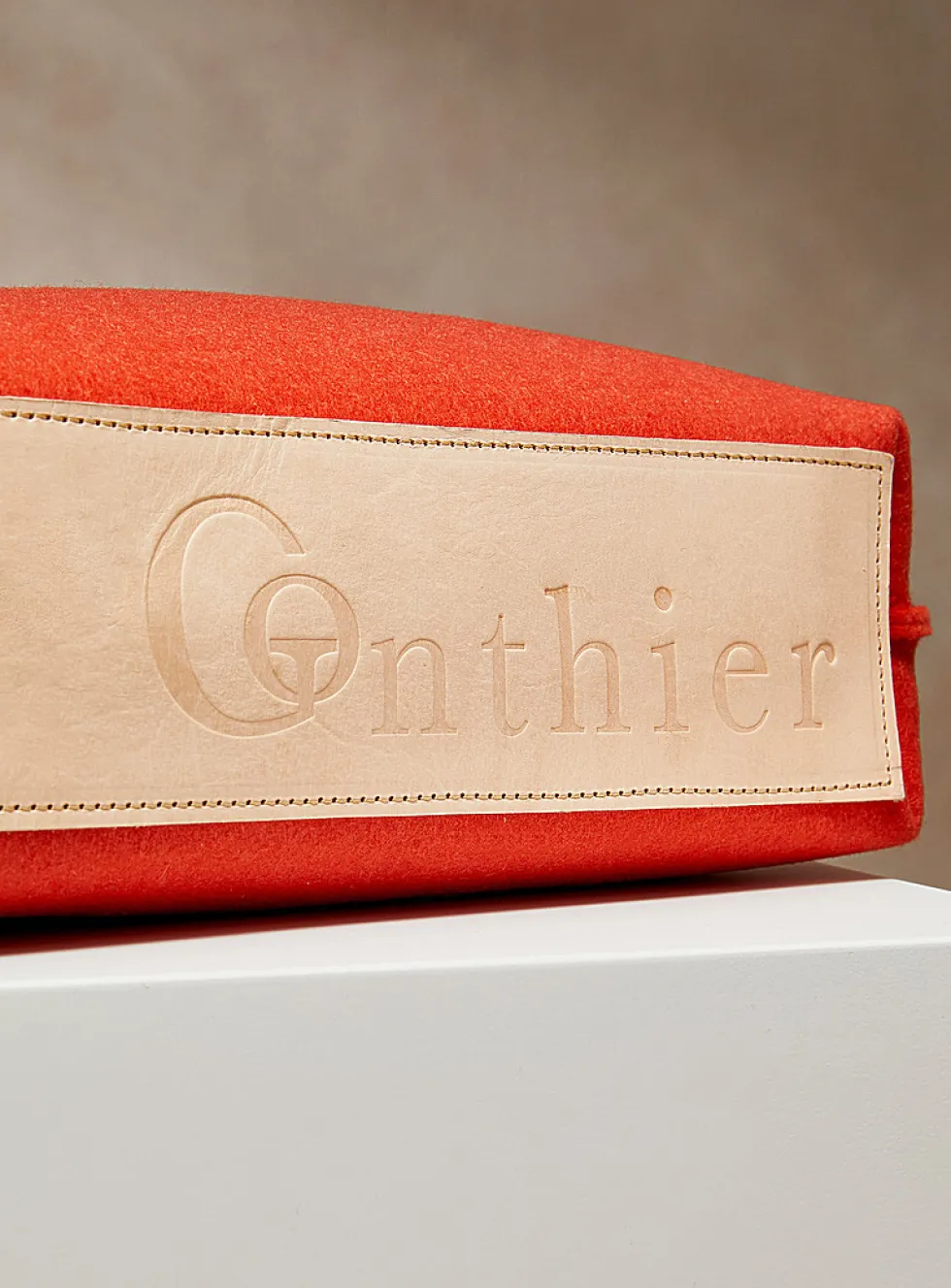 Solange leather and wool felt tote