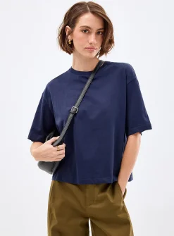 Solid boxy-fit organic cotton T-shirt