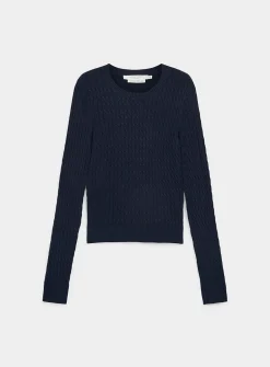 Solid cable-knit sweater