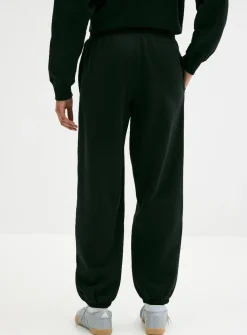 Solid cotton-fleece loose joggers