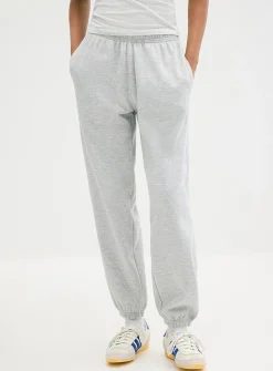 Solid cotton-fleece loose joggers