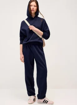 Solid cotton-fleece loose joggers
