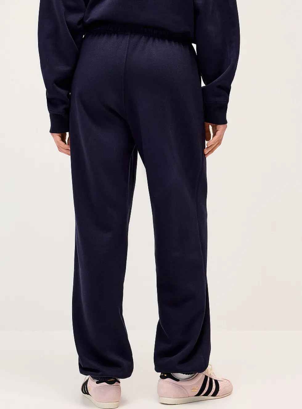 Solid cotton-fleece loose joggers