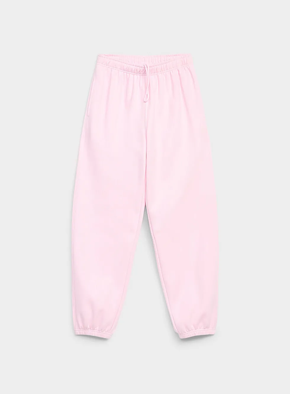 Solid cotton-fleece loose joggers