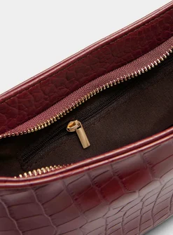 Solid croc baguette bag