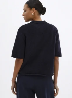 Solid felted boxy-fit sweater