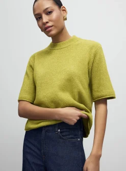 Solid felted boxy-fit sweater