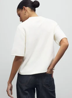 Solid felted boxy-fit sweater