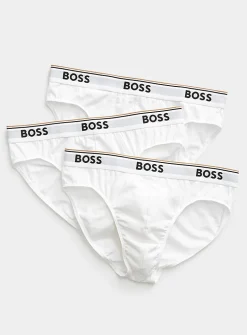 Solid logo-waistband briefs