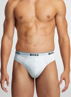 Solid logo-waistband briefs