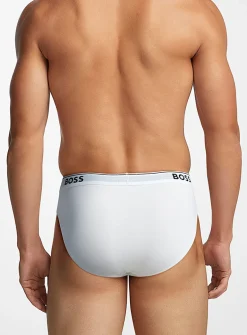 Solid logo-waistband briefs