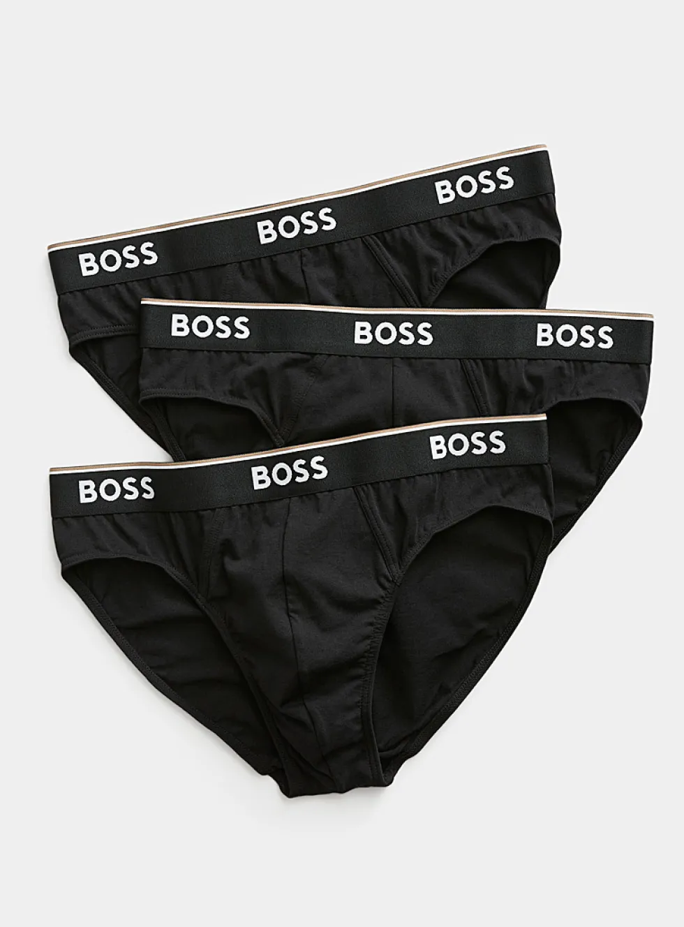Solid logo-waistband briefs