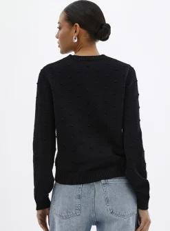 Solid pompom cardigan
