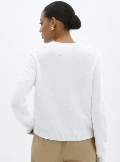 Solid pompom cardigan