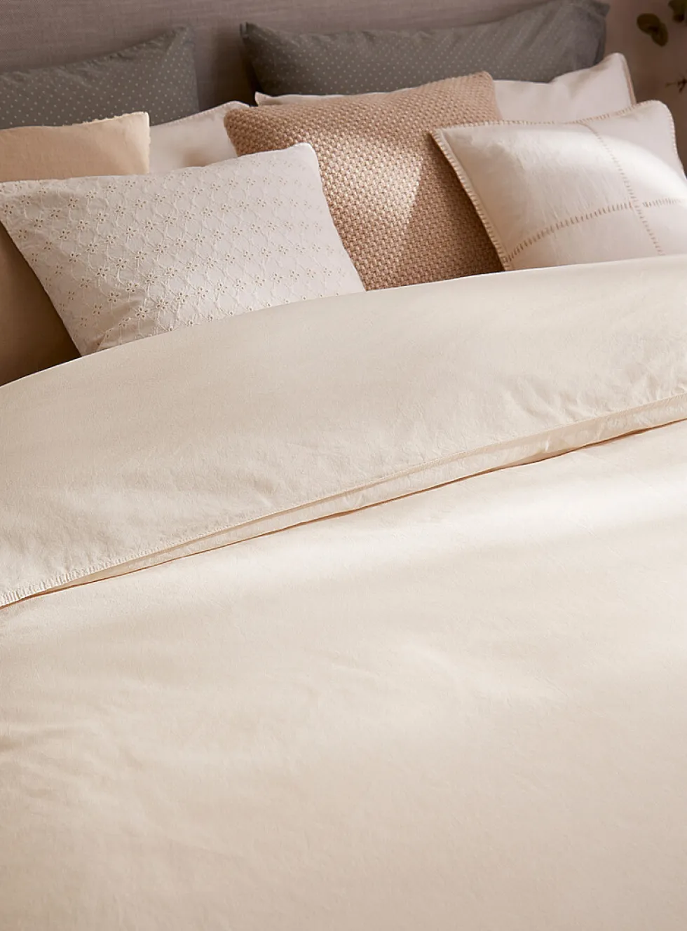 Solid pure organic cotton duvet cover set