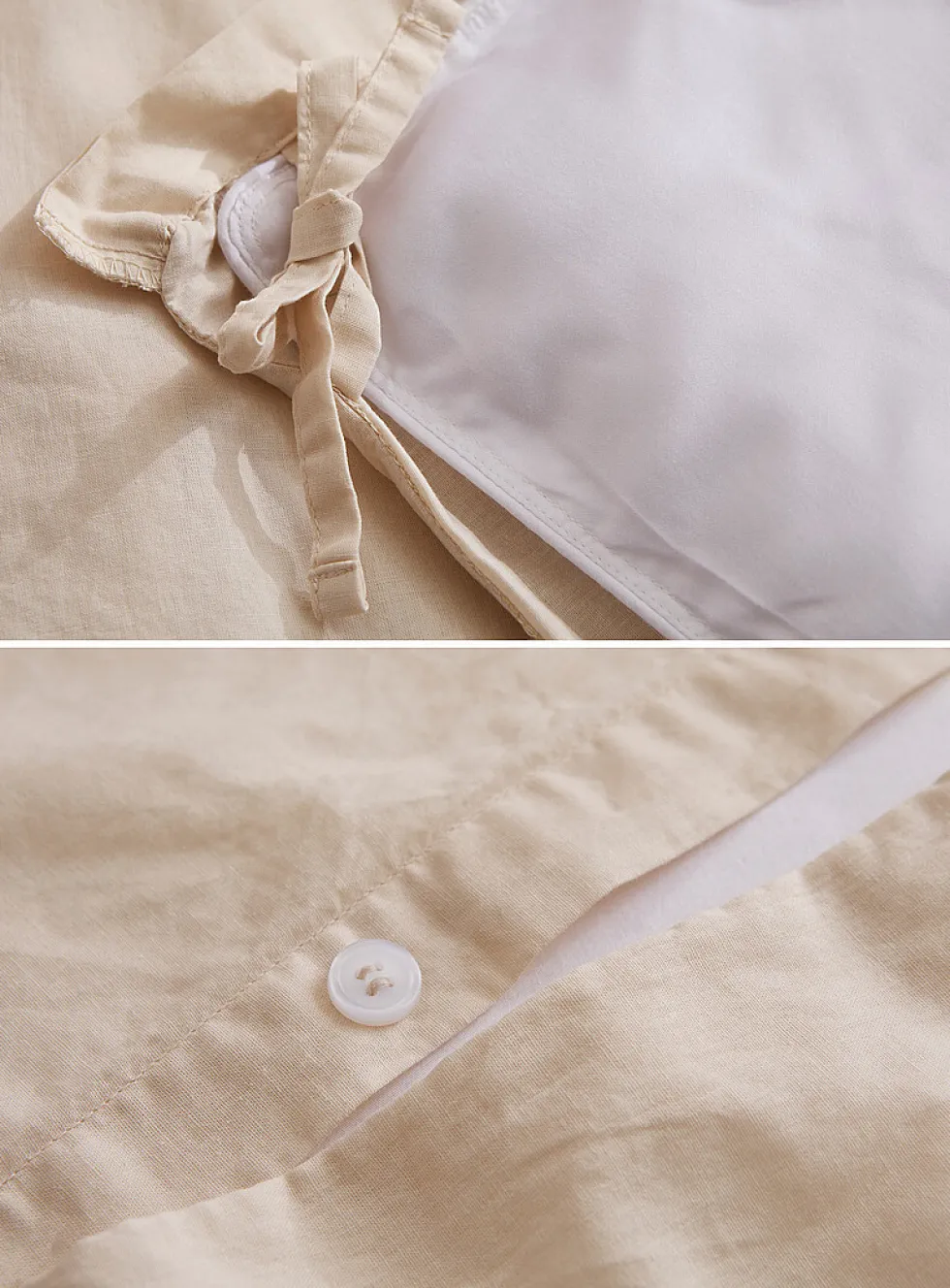 Solid pure organic cotton duvet cover set