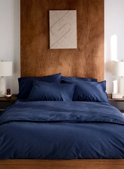 Solid pure organic cotton duvet cover set