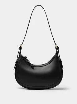Solid small rounded shoulder bag