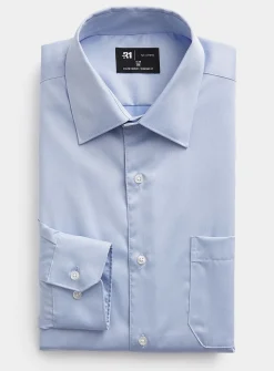 Solid twill wrinkle-free shirt