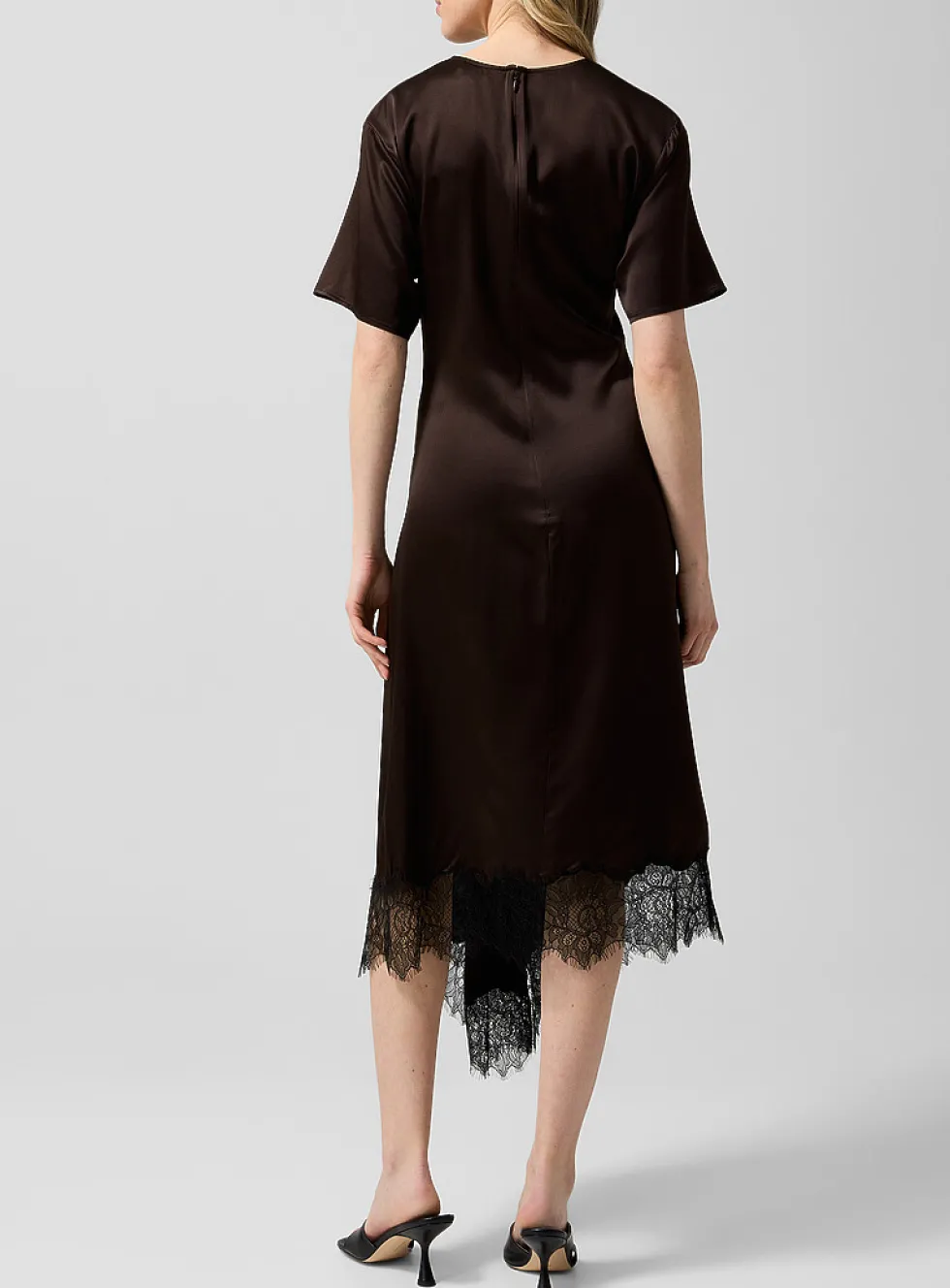 Sonoma ruched waist silk dress