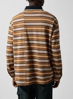 Sorel contrasting collar striped piqué polo shirt