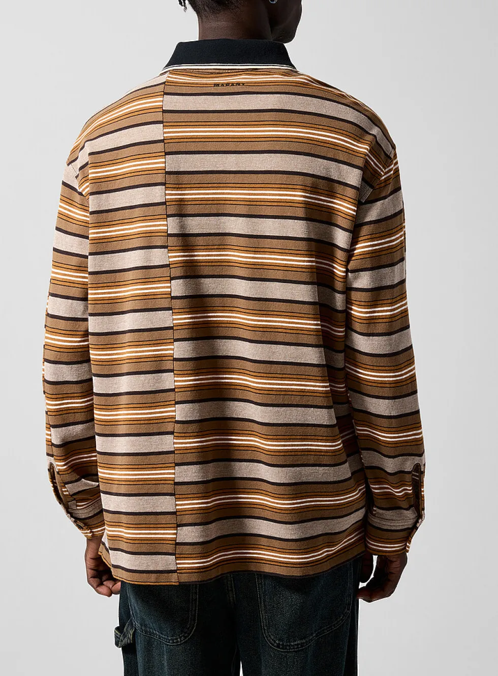 Sorel contrasting collar striped piqué polo shirt