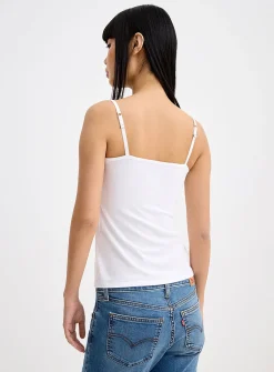 Spaghetti-strap organic cotton cami