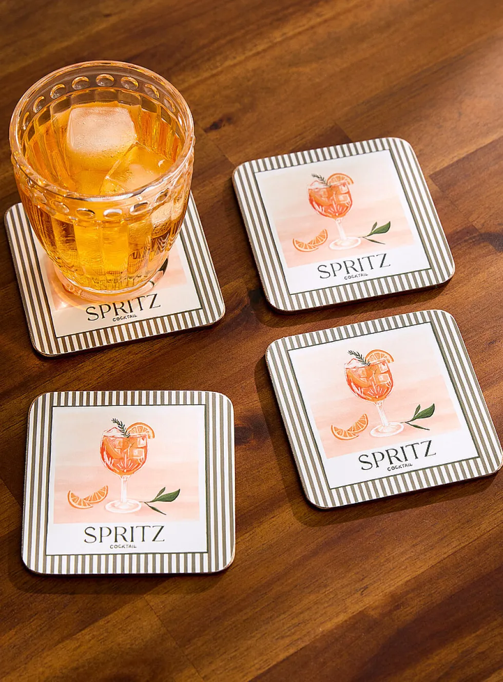 Spritz laminated cork coasters