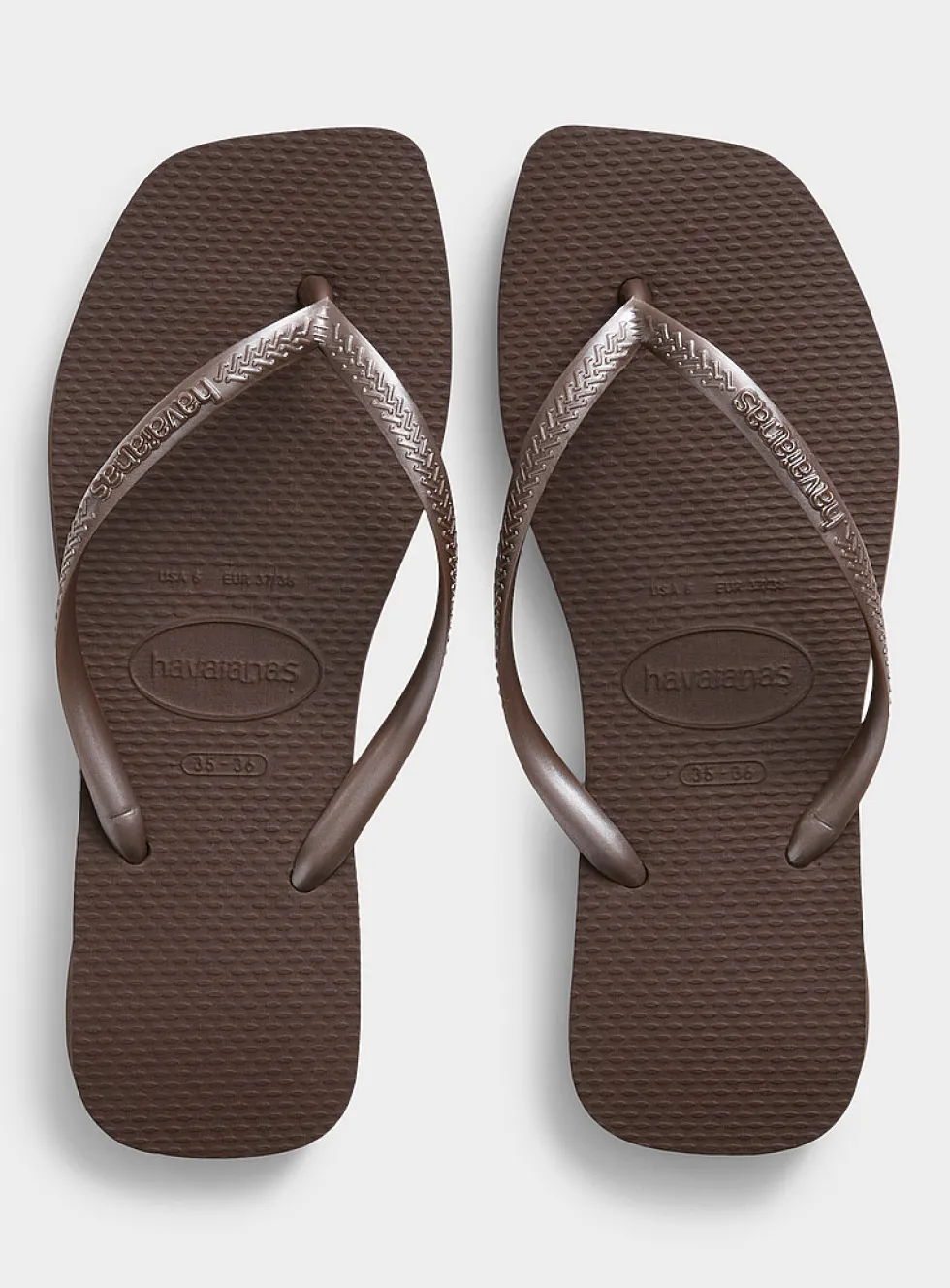 Square-toe flip-flops
