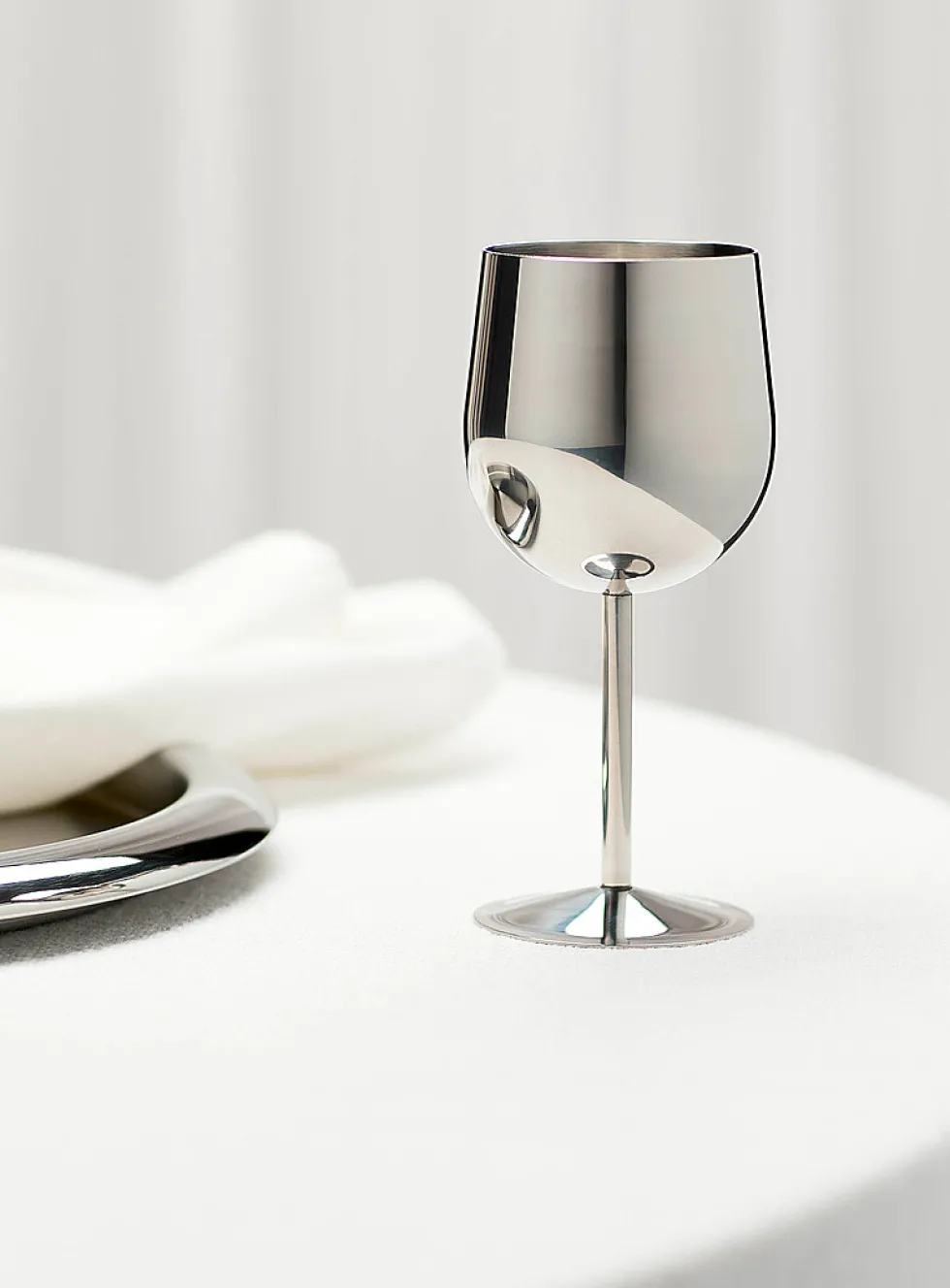 Stainless steel wine glass