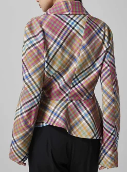 Stormy checkered asymmetrical jacket