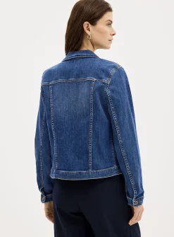 Stretch denim fitted jacket