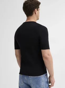 Stretch jersey Henley T-shirt